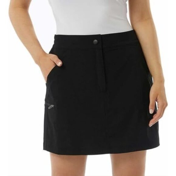 32 Degrees Cool Women S Stretch Skort Skirt Shorties Athleisure Shorts Black - Picture 2 of 8